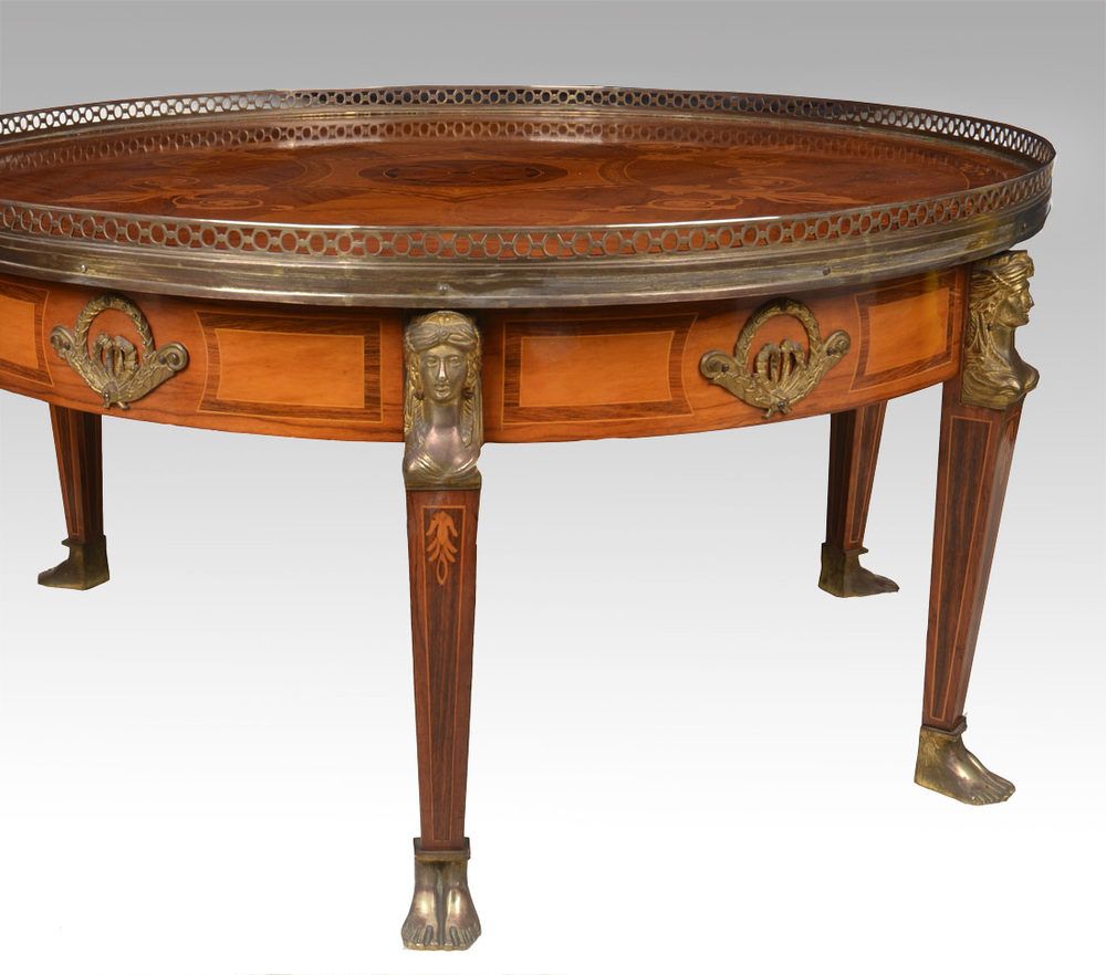 Trendy Mahogany Inlaid Coffee Table – Antiques Atlas In Antique Blue Wood And Gold Coffee Tables (View 10 of 10)