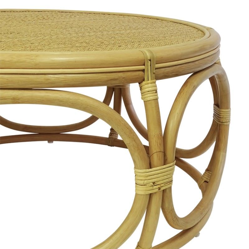 Trendy Natural Woven Banana Coffee Tables In Ormonde Bamboo Rattan Round Coffee Table, 100cm (View 9 of 10)