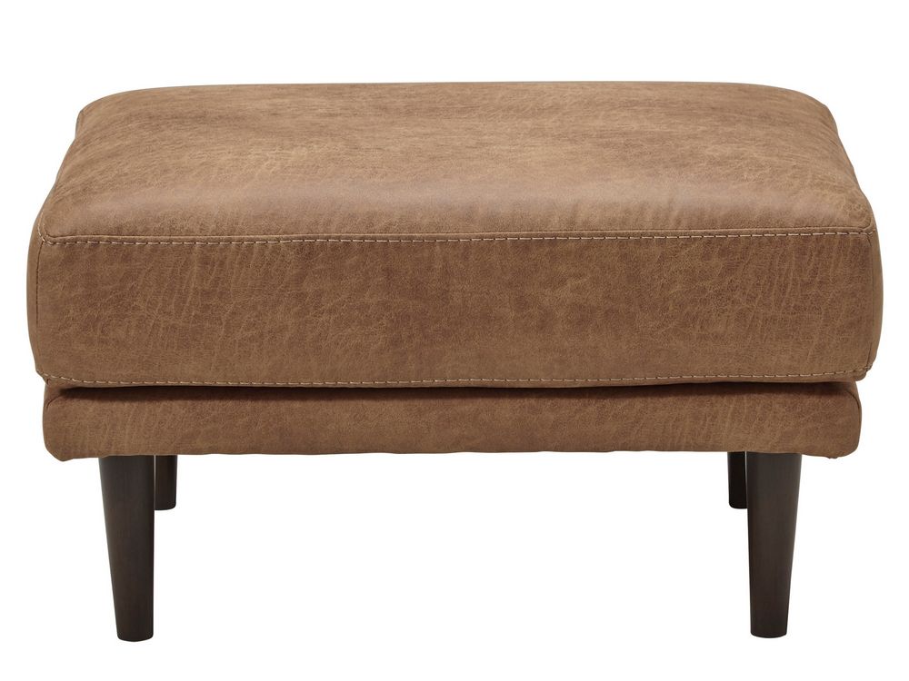 Trendy Signature Design Arroyo Caramel Faux Leather Ottomanashley Inside Camber Caramel Leather Ottomans (View 7 of 10)