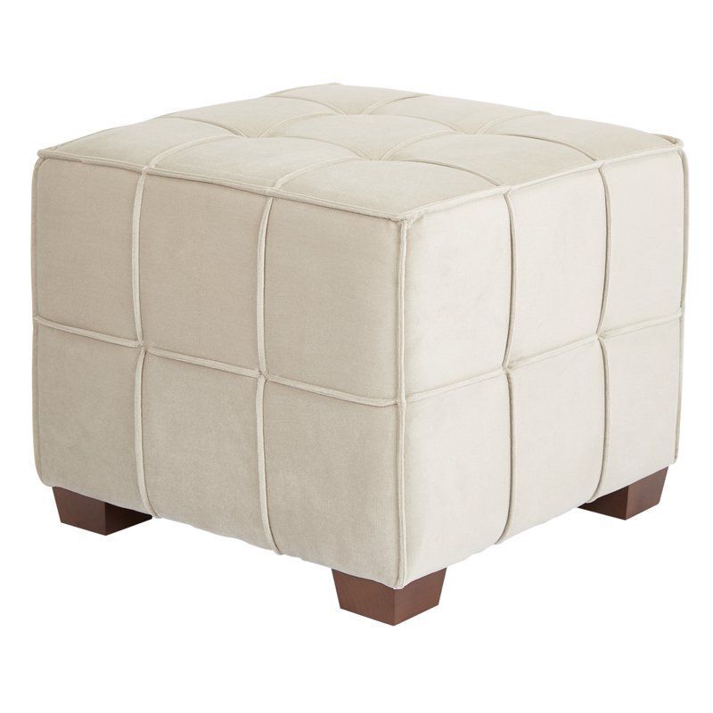 Tufted Ottoman, Cube Ottoman, Fabric Ottoman In Most Recently Released Natural Fabric Square Ottomans (View 10 of 10)