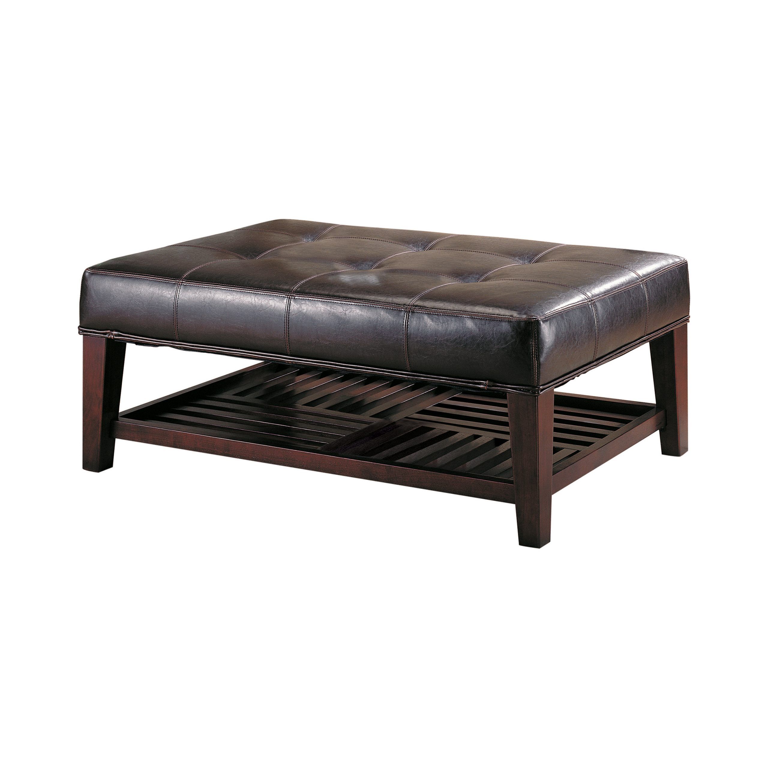 Tufted Ottoman With Storage Shelf Brown – Coaster Fine Furniture For Best And Newest Tufted Ottomans (View 6 of 10)