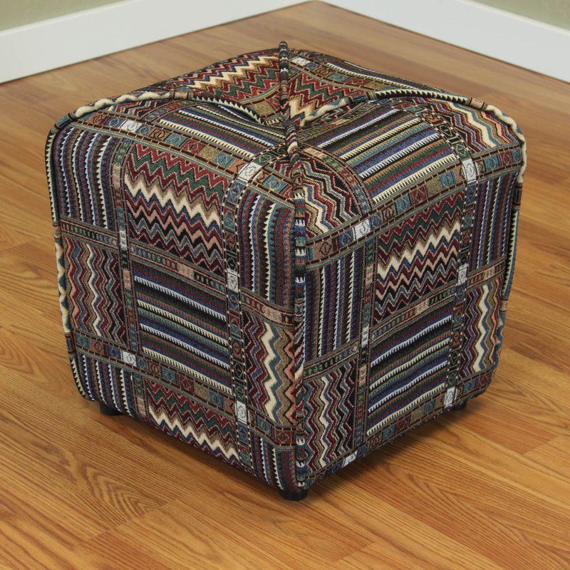 Upholstered Intended For Well Known Stripe Black And White Square Cube Ottomans (View 8 of 10)