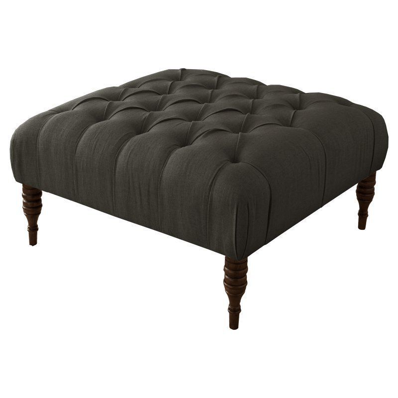 Upholstered Ottoman, Tufted Ottoman Inside Fabric Tufted Square Cocktail Ottomans (View 4 of 10)