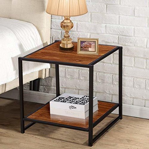 Vecelo Modern Square End Table/side Table/night Stand With Storage For Well Known Square Modern Accent Tables (View 5 of 10)