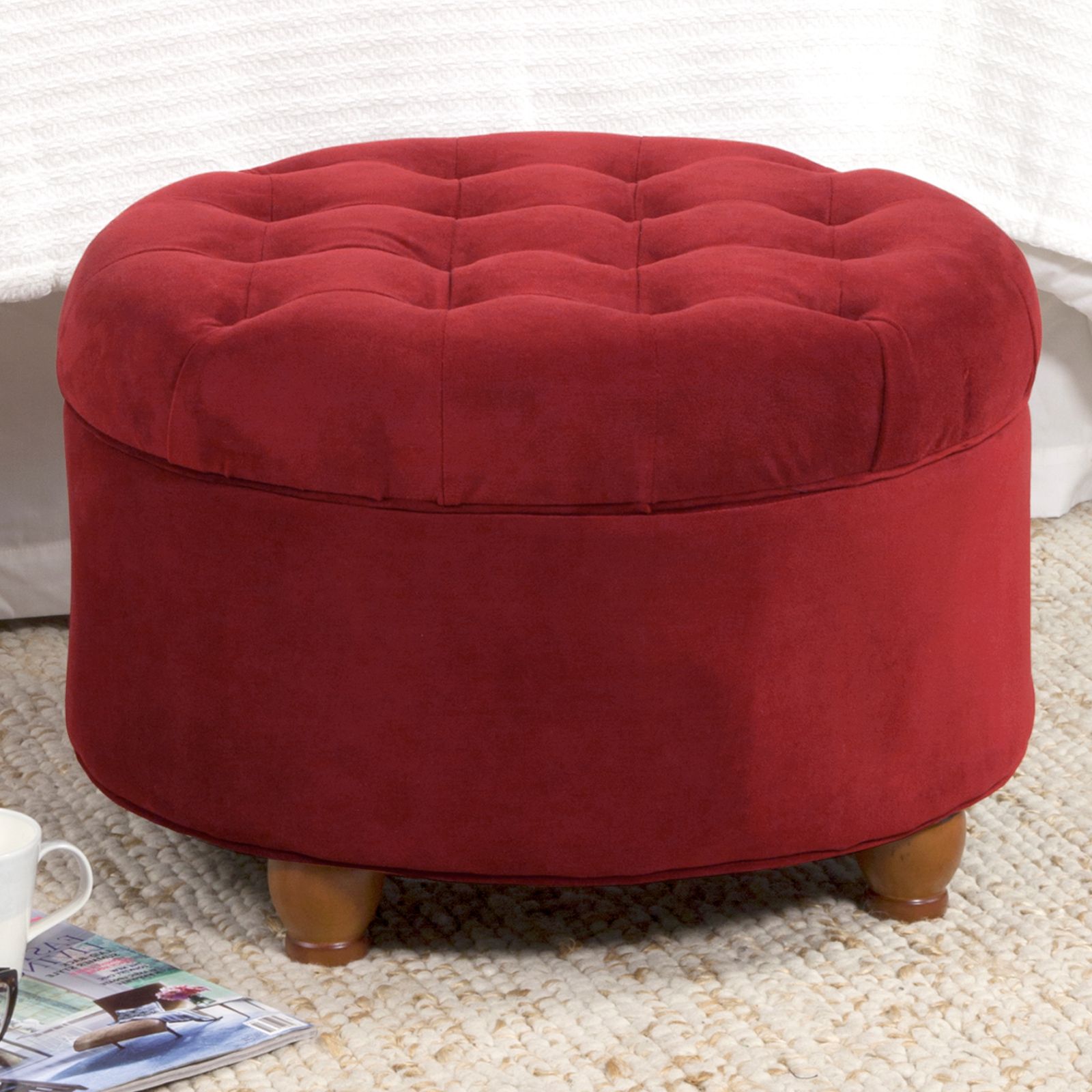 Velvet Tufted Storage Ottomans Throughout Well Known Kinfine Velvet Tufted Storage Ottoman – Ottomans At Hayneedle (View 2 of 10)