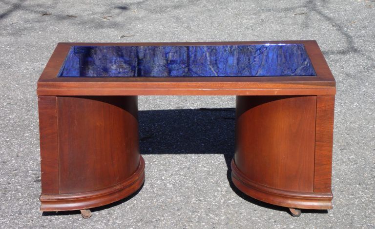 Vintage Art Deco Cobalt Blue Mirror Glass Cocktail Coffee Table Throughout Latest Cobalt Coffee Tables (View 5 of 10)
