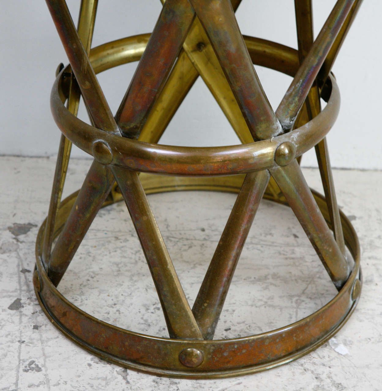 Vintage Brass Drum Stool At 1stdibs Within Newest Espresso Antique Brass Stools (View 9 of 10)