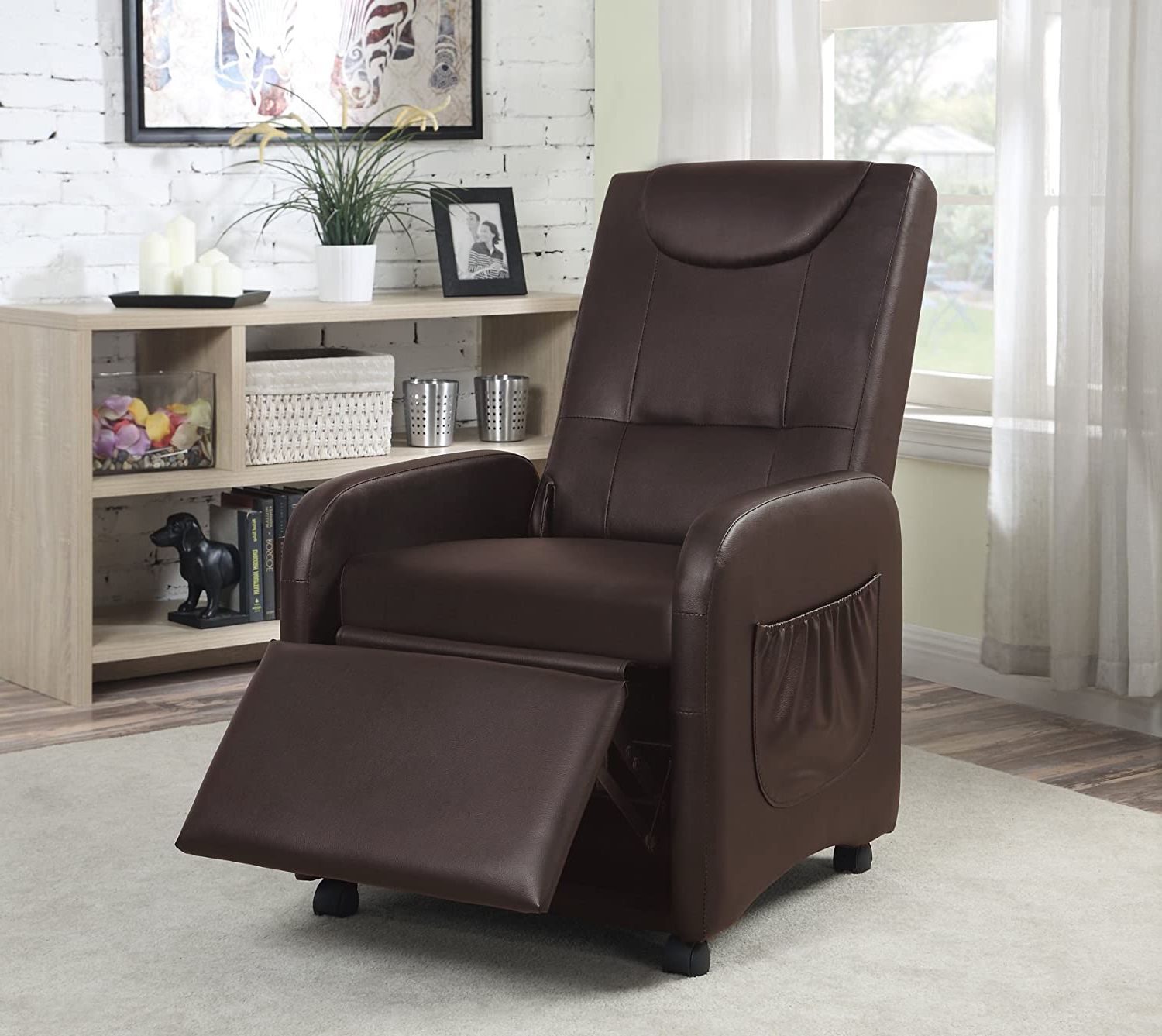Viscologic Folding Gaming Faux Leather Manual Reclining Living Room Pertaining To 2019 Medium Brown Leather Folding Stools (View 7 of 10)