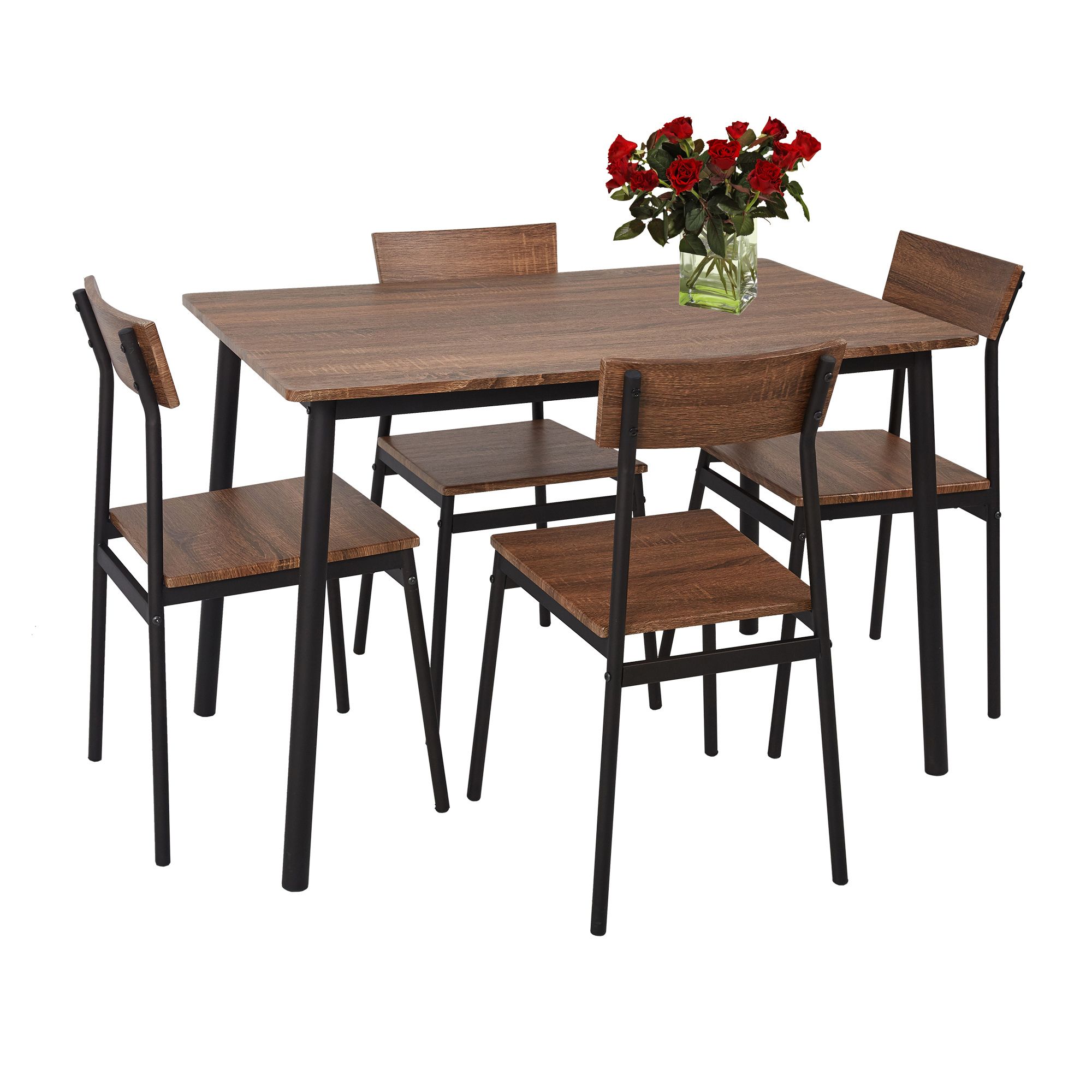 Well Known 5 Piece Coffee Tables In Karmas Product 5 Piece Dining Set Rustic Wooden Kitchen Table And  (View 6 of 10)