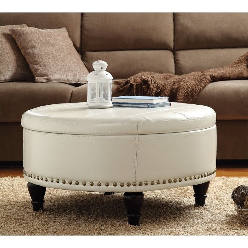 Well Known Augusta Storage Leather Ottoman In Cream – Bp Auot32 B28 With Regard To Cream Pouf Ottomans (View 5 of 10)