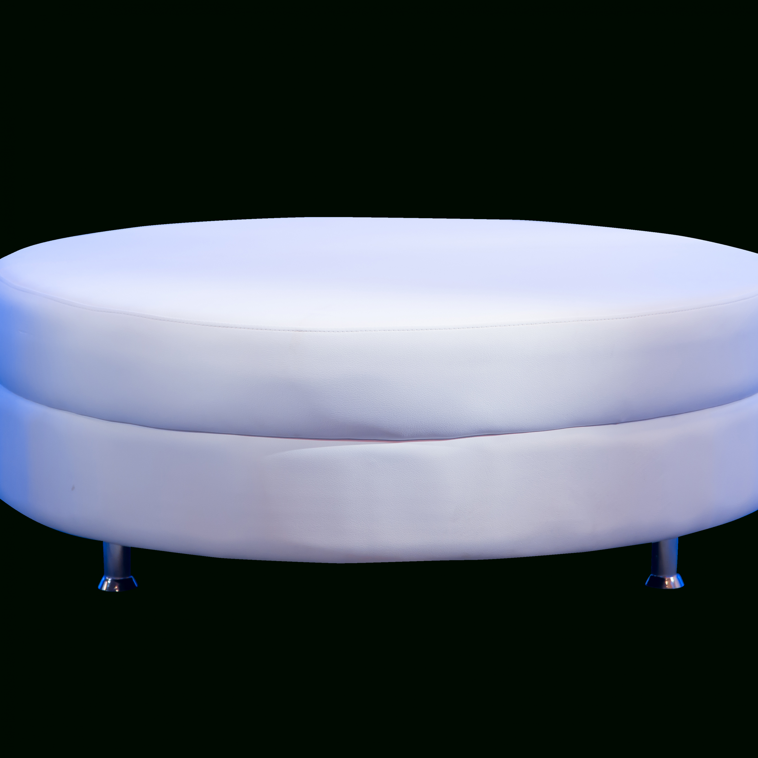 Well Known Club Oversized Round Ottoman In White – Pohp Events – Atlanta Event Rentals For White Large Round Ottomans (View 5 of 10)