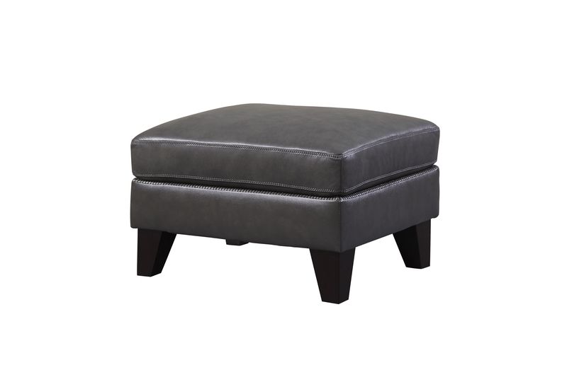 Well Known Gray Wool Pouf Ottomans Within Chicago Ottoman In Gray Leather (View 7 of 10)