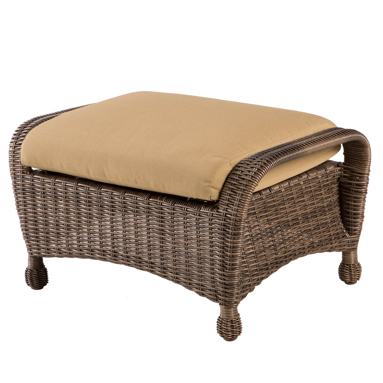 Well Known North Mowing All Weather Wicker Ottoman At Hayneedle Pertaining To Woven Pouf Ottomans (View 5 of 10)