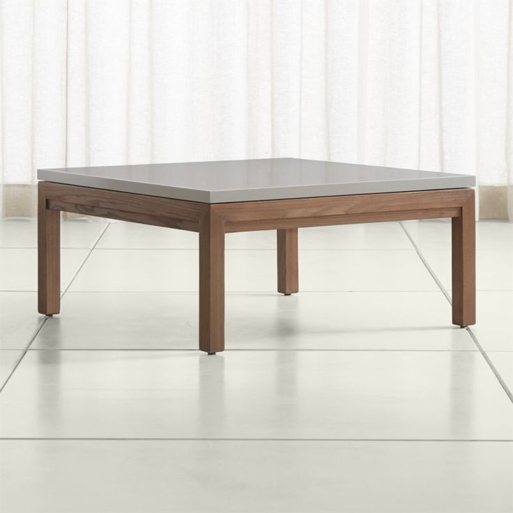 Well Known Parsons Grey Solid Surface Top/ Elm Base 36x36 Square Coffee Table Intended For Smoke Gray Wood Square Coffee Tables (View 3 of 10)