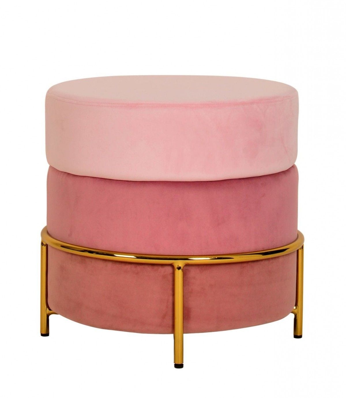 Well Known Pink Fabric Banded Ottomans In Modrest Wallace – Modern Pink & Gold Fabric Ottoman (View 3 of 10)