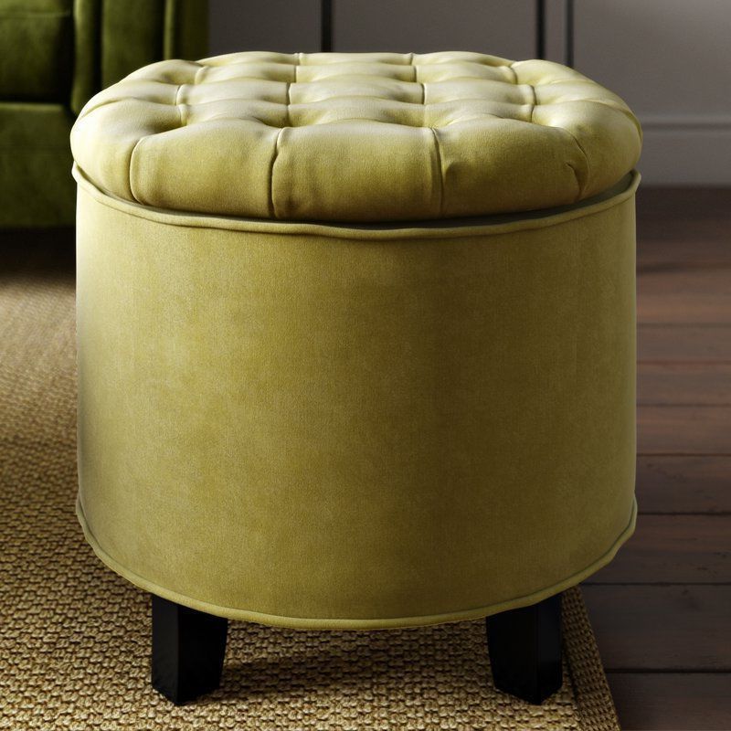 Well Known Round Storage Ottoman Yellow Cotton Foam Lift Off Lid Wooden Bedroom Intended For Textured Yellow Round Pouf Ottomans (View 3 of 10)