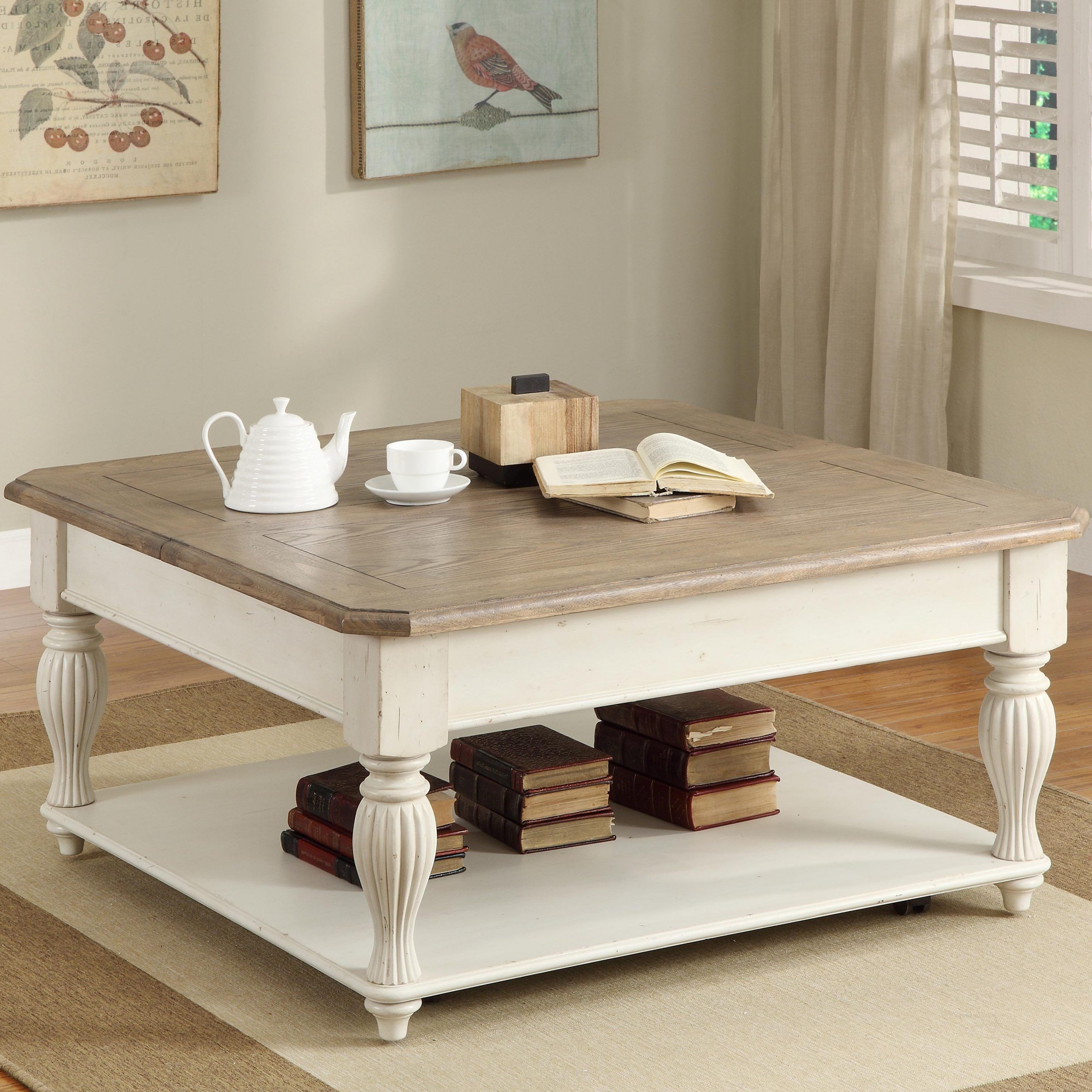 Well Known Square Lift Top Coffee Table With Fixed Bottom Shelfriverside Throughout 1 Shelf Square Coffee Tables (View 1 of 10)
