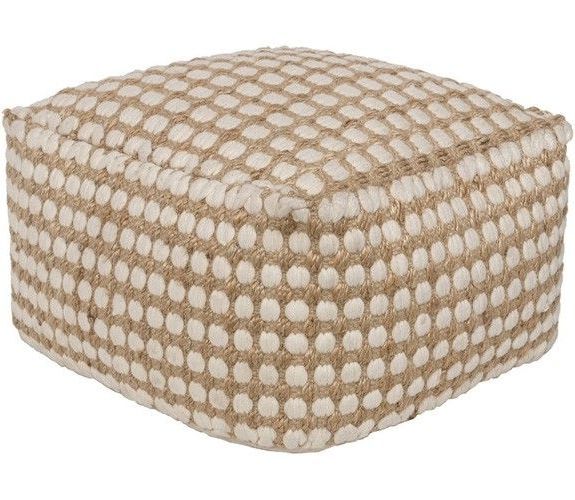 Well Known Surya+oak+cove+white+&+khaki+pouf+ +born+of+high+quality,+innovation Within Oak Cove White And Khaki Woven Pouf Ottomans (View 9 of 10)