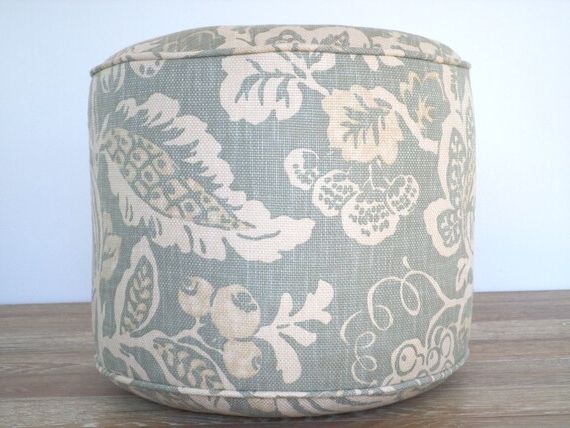 Well Known Textured Tan Cylinder Pouf Ottomans Inside Items Similar To Beige Pouf Ottoman 18" Textured Fabric, Round Pouf (View 2 of 10)