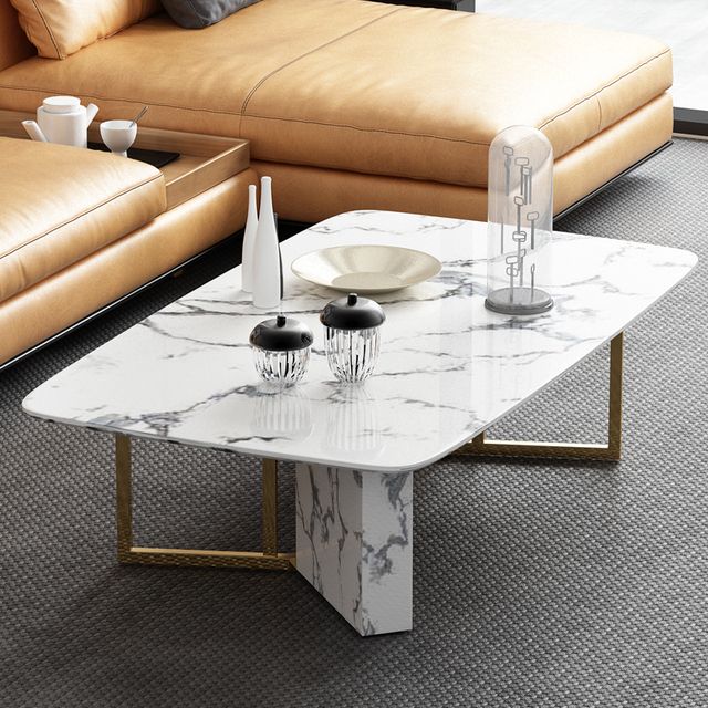 Well Known White Marble Coffee Tables Within Aliexpress : Buy 2018 White Home Rectangular Marble Coffee Table (View 5 of 10)