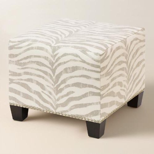 Well Liked Black And White Oversized Ottoman Zebra Print In Gray And Brown Stripes Cylinder Pouf Ottomans (View 7 of 10)