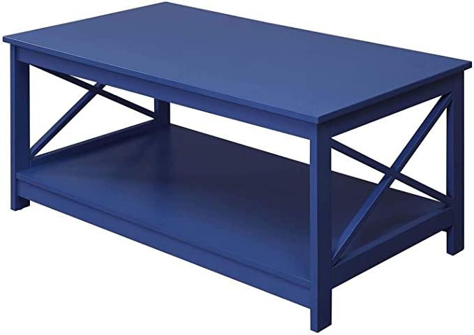 Well Liked Cobalt Coffee Tables Intended For Amazon: Convenience Concepts Oxford Coffee Table, Cobalt Blue (View 6 of 10)