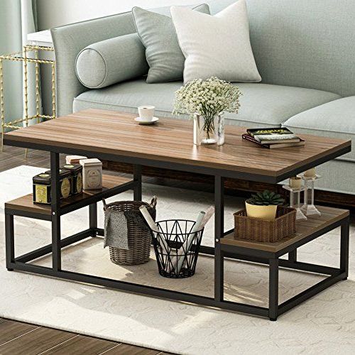 Well Liked Open Storage Coffee Tables Regarding Tribesigns Modern Coffee Table, 48" Cocktail Table With O Https (View 9 of 10)