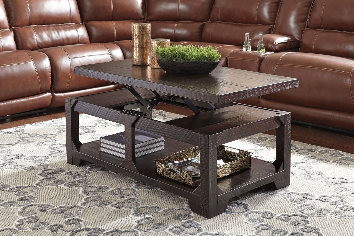 Well Liked Rogness – Rustic Brown – Lift Top Cocktail Table (View 6 of 10)