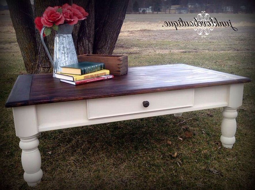 Well Liked Rustic Walnut Wood Coffee Tables Throughout Rustic Meets Shabby Chic With This Gorgeous Off White Coffee Table! The (View 4 of 10)