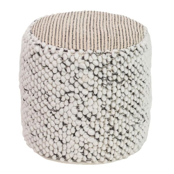 Well Liked Traditional Hand Woven Pouf Ottomans Inside Hand Woven Boho Round Floor Pouf Ottoman Foot Rest – Beige & Black (View 5 of 10)