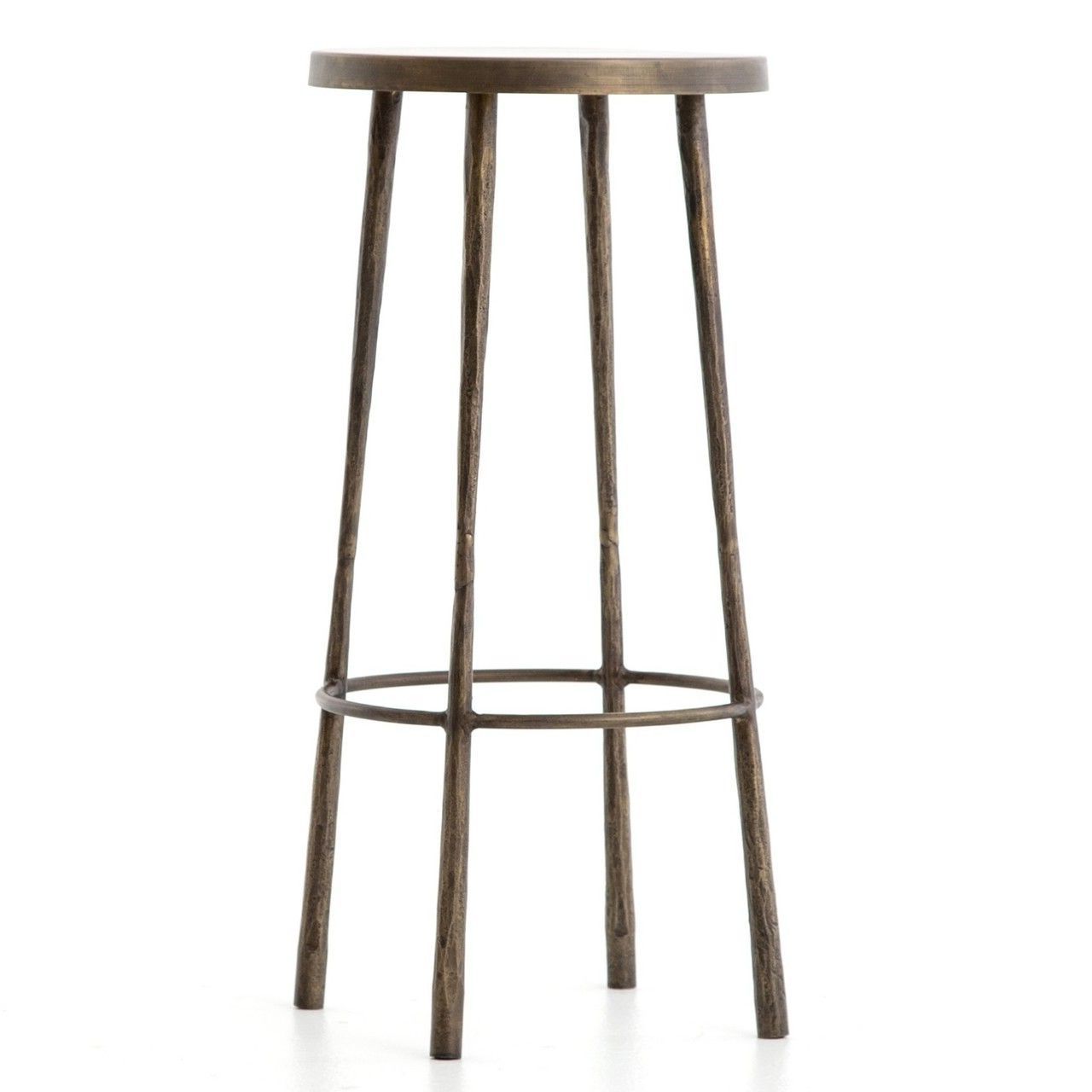 White Antique Brass Stools With Best And Newest Westwood Industrial Antiqued Brass Bar Stool (View 7 of 10)