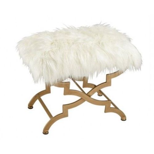White Faux Fur Round Ottomans Pertaining To Best And Newest White Fluffy Ottoman – Home Designing (View 4 of 10)