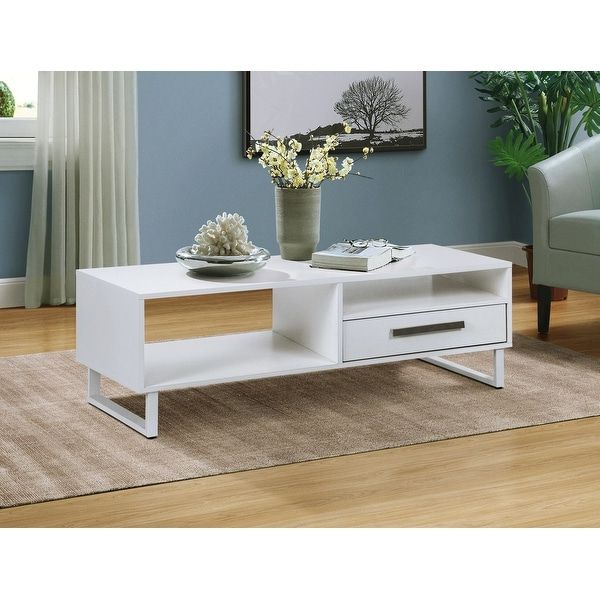 White Grained Wood Hexagonal Coffee Tables Pertaining To Newest Shop Saint Birch Alaska White Wood Grain Coffee Table – Overstock (View 3 of 10)