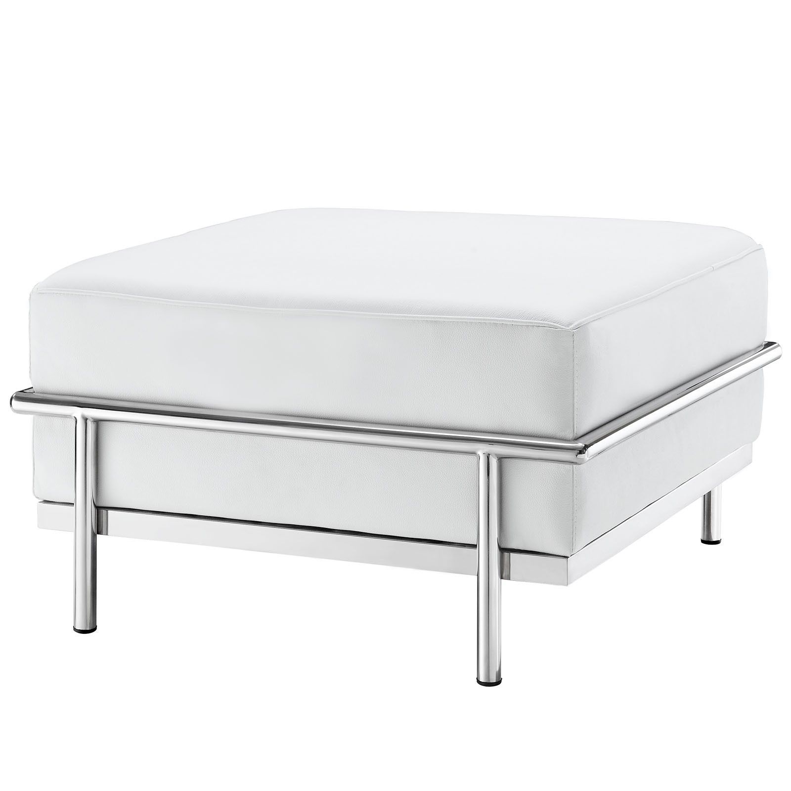 White Leather Ottoman, Leather (View 8 of 10)