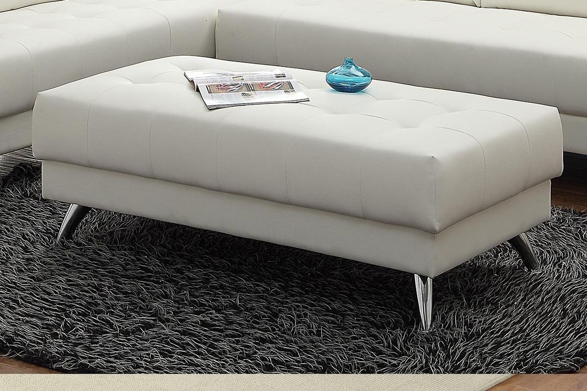 White Leather Ottoman – Steal A Sofa Furniture Outlet Los Angeles Ca Intended For Most Recent White Leatherette Ottomans (View 2 of 10)