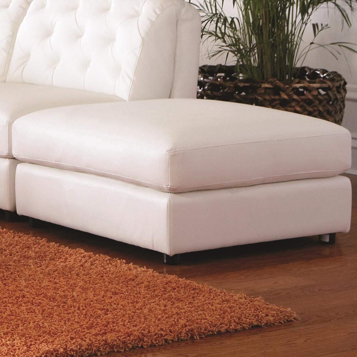 White Leather Ottomans Within Latest White Leather Ottoman – Steal A Sofa Furniture Outlet Los Angeles Ca (View 2 of 10)