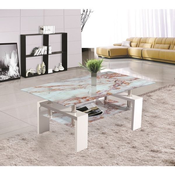 White Marble Coffee Tables Throughout Latest Shop White Marble Rectangle Coffee Table – Free Shipping Today (View 6 of 10)