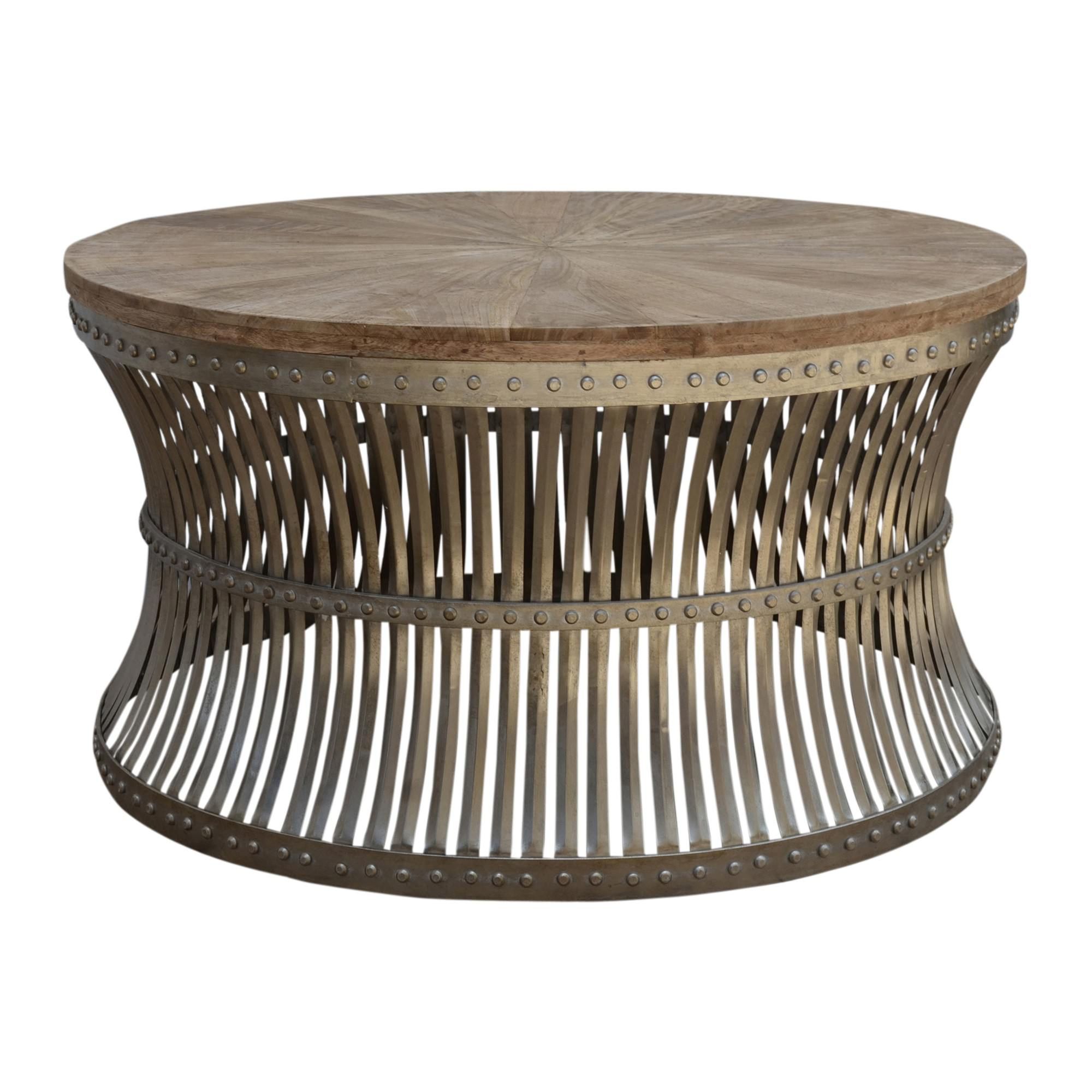 Widely Used Hullbridge Mango Wood Topped Iron Round Coffee Table, 90cm Within Round Iron Coffee Tables (View 4 of 10)