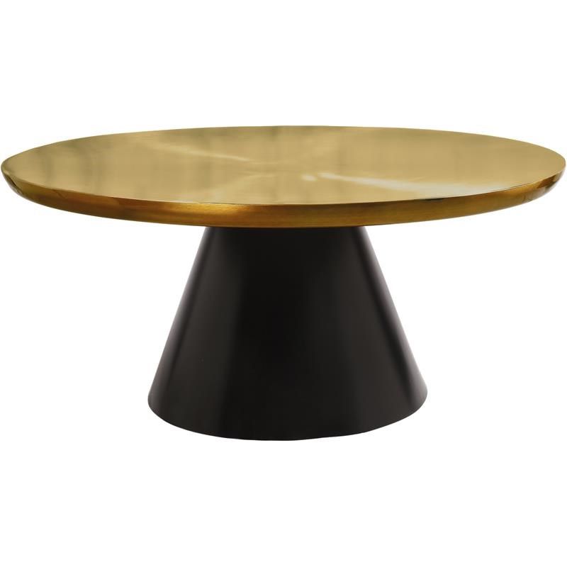 Widely Used Meridian Furniture Martini Brushed Gold Metal Coffee Table With Matte For Square Black And Brushed Gold Coffee Tables (View 2 of 10)