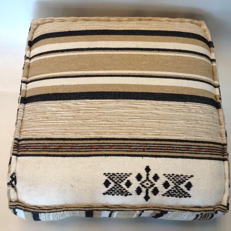 Widely Used Moroccan Hand Woven Kilim Wool Square Ottoman Pouf Chair In Tribal Design For Traditional Hand Woven Pouf Ottomans (View 10 of 10)
