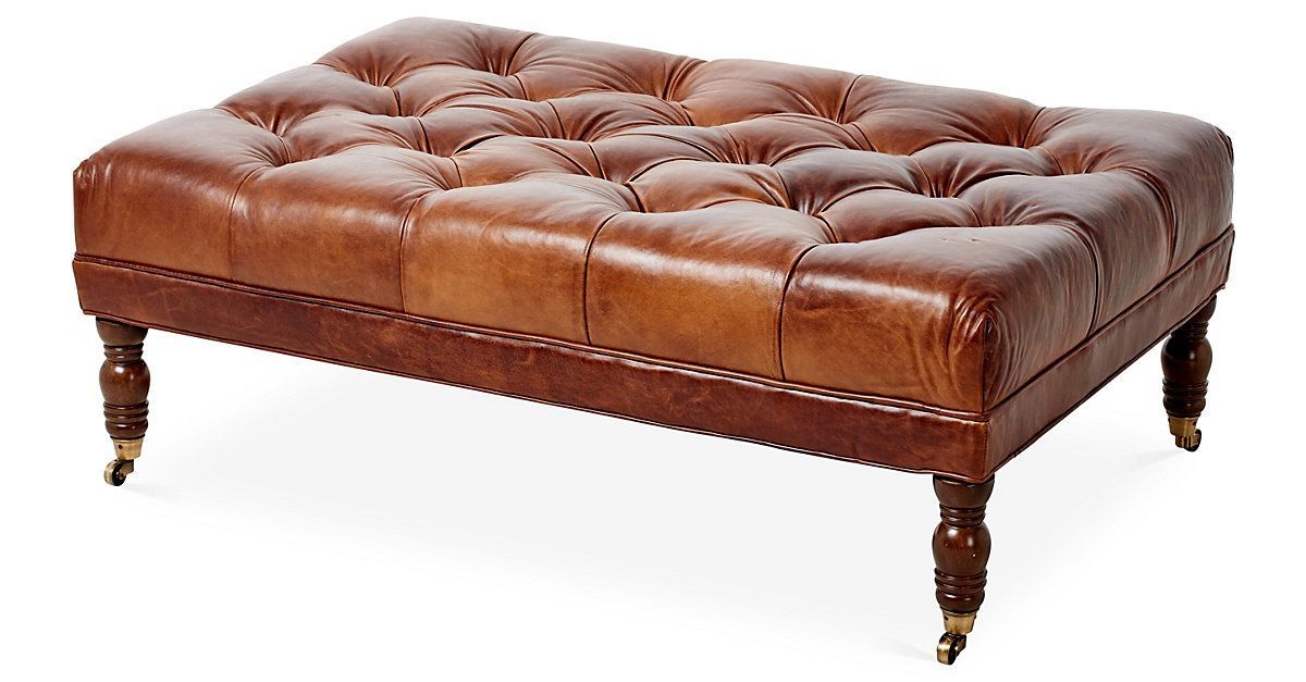 Widely Used Outfitted With Button Tufted Leather And Finely Carved Kiln Dried For Caramel Leather And Bronze Steel Tufted Square Ottomans (View 10 of 10)