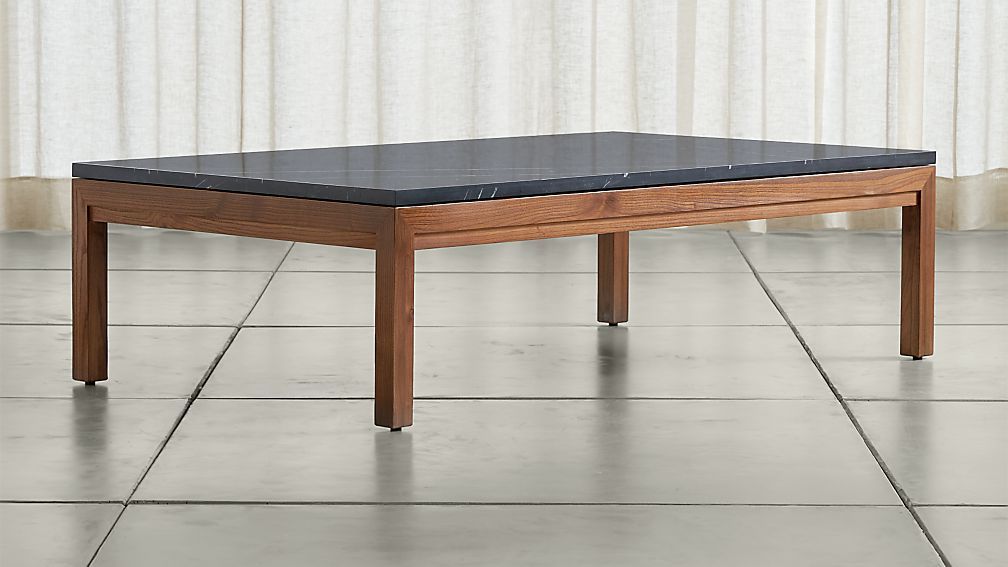 Widely Used Parsons Black Marble Top/ Elm Base 60x36 Large Rectangular Coffee Table In Square Matte Black Coffee Tables (View 4 of 10)
