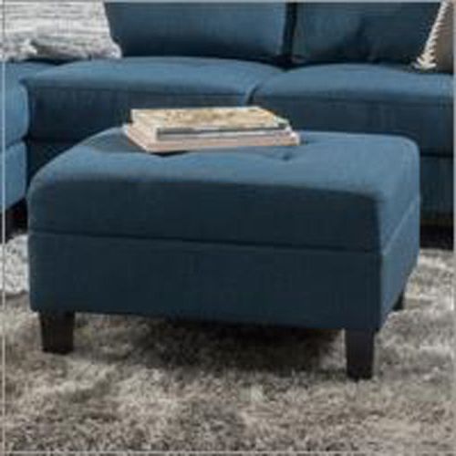 Widely Used Zach Dark Blue Fabric Ottoman (View 9 of 10)