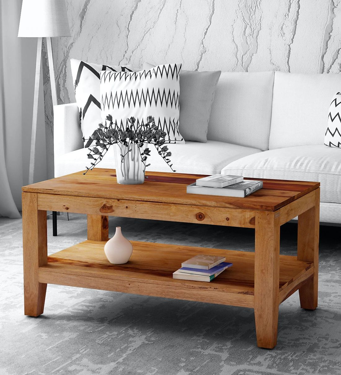 Wood Rectangular Coffee Tables With Regard To Fashionable Buy Anitz Solid Wood Coffee Table In Warm Walnut Finish – Woodsworth (View 1 of 10)