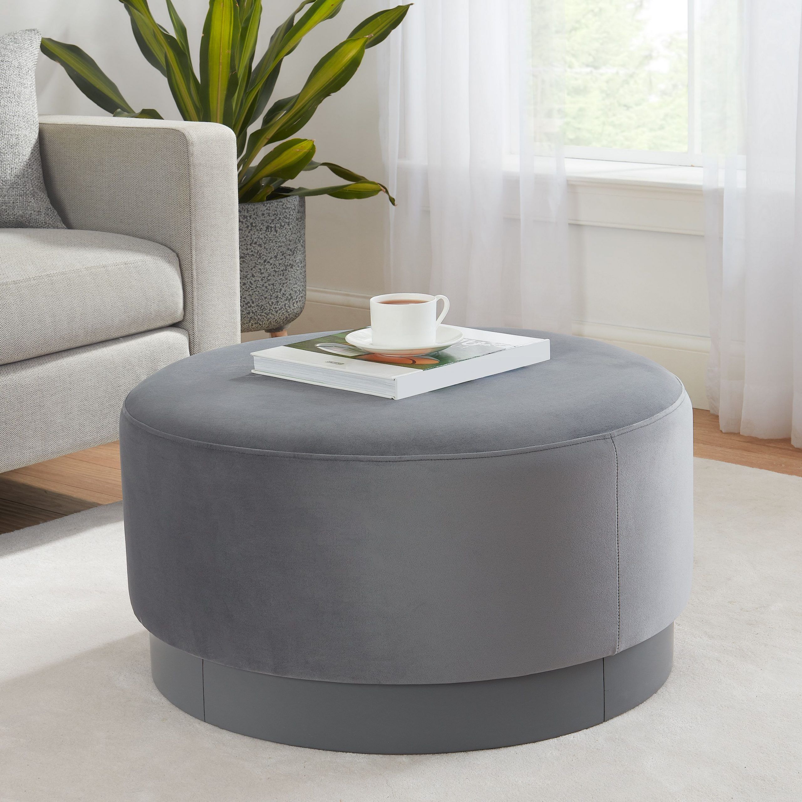 Wool Round Pouf Ottomans In Current Better Homes & Gardens Addison Large Round Ottoman, Multiple Colors (View 6 of 10)