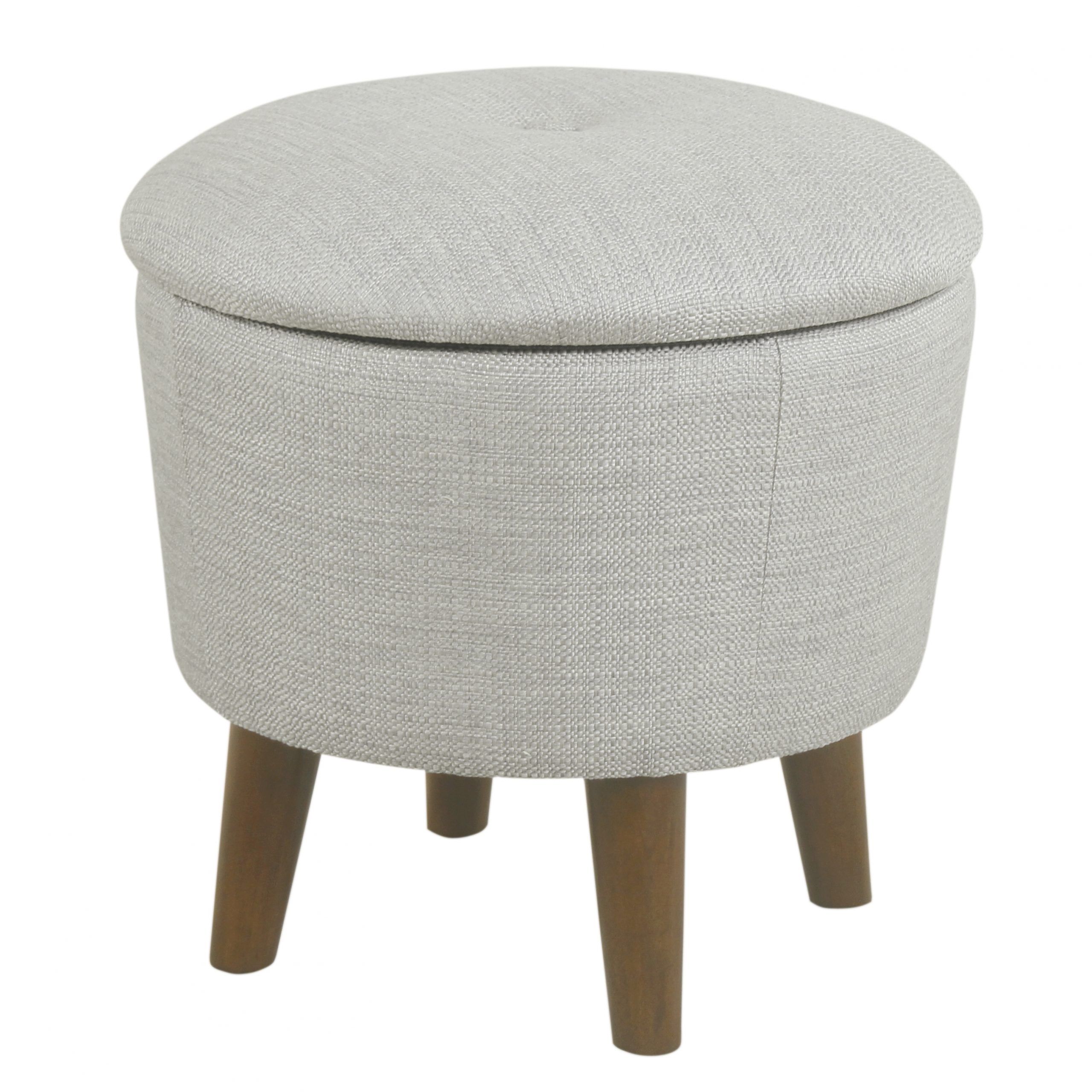 Wool Round Pouf Ottomans Inside Fashionable Homepop Modern Round Velvet Tufted Storage Ottoman, Multiple Colors (View 5 of 10)