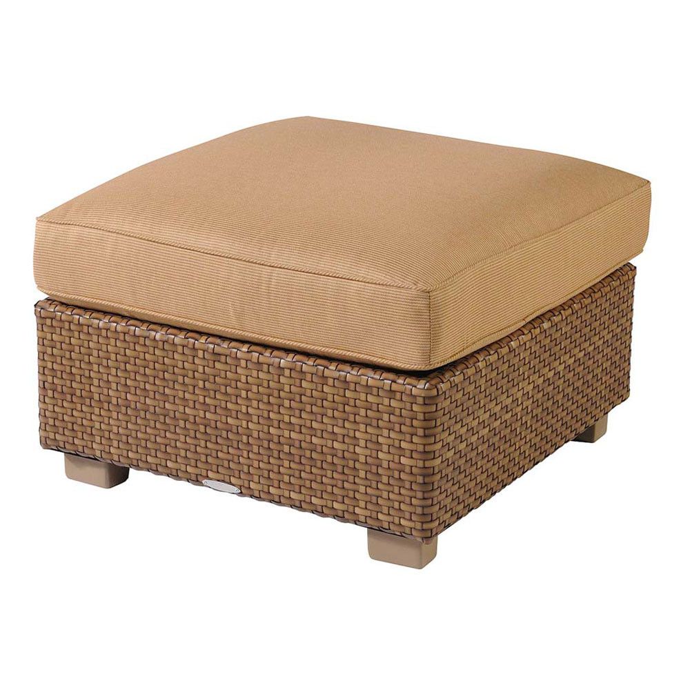 Woven Pouf Ottomans Throughout Widely Used Whitecraftwoodard Sedona Wicker Sectional Ottoman – Wicker (View 2 of 10)