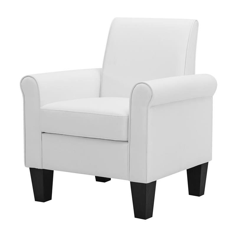 Yl Grand Austermann Faux Leather Accent Chair In White – C7925 Within Popular White Textured Round Accent Stools (View 7 of 10)