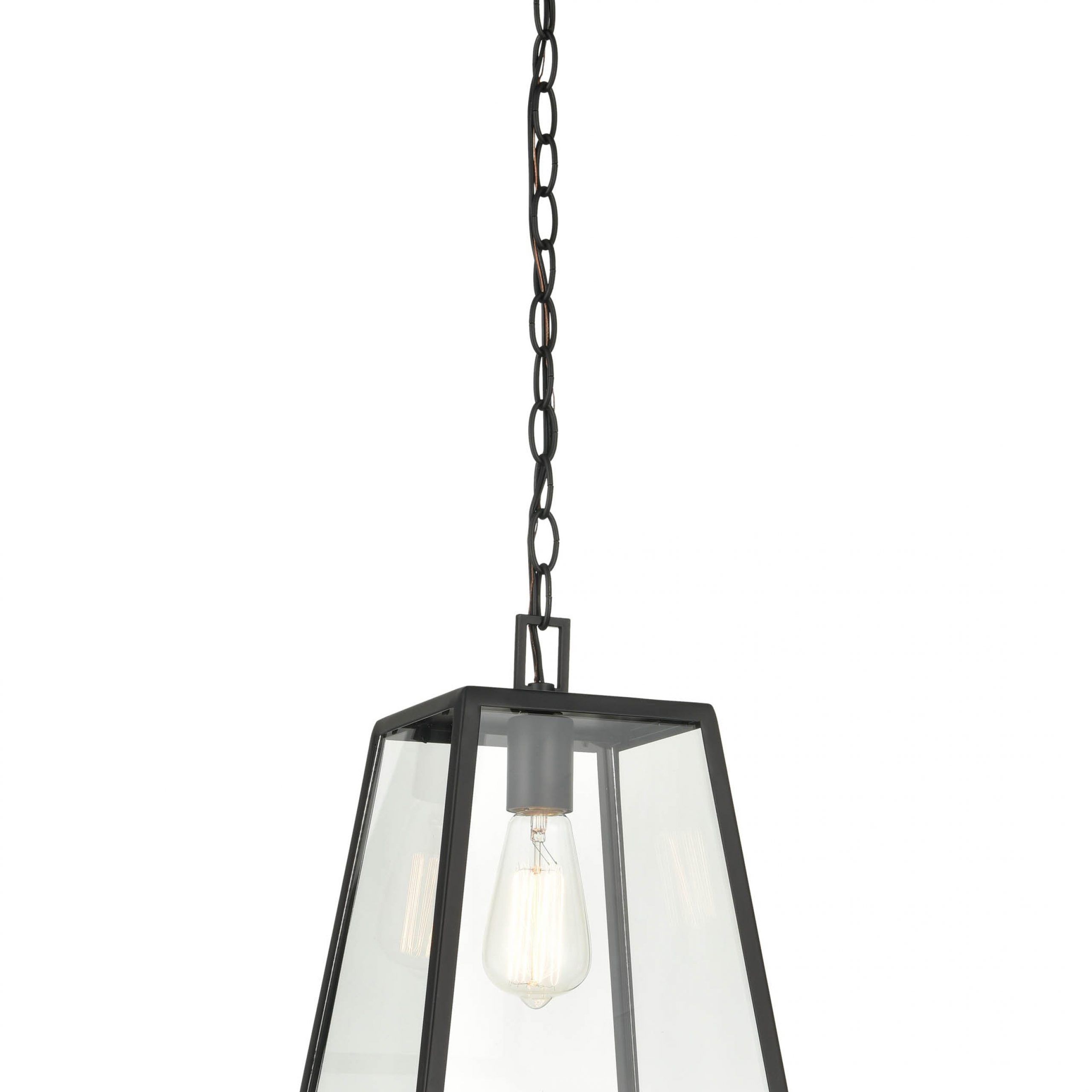 2020 Millennium Lighting Grant Powder Coat Black Transitional Clear Glass Lantern  Outdoor Pendant Light In The Pendant Lighting Department At Lowes Pertaining To Black Powder Coat Lantern Chandeliers (View 8 of 10)