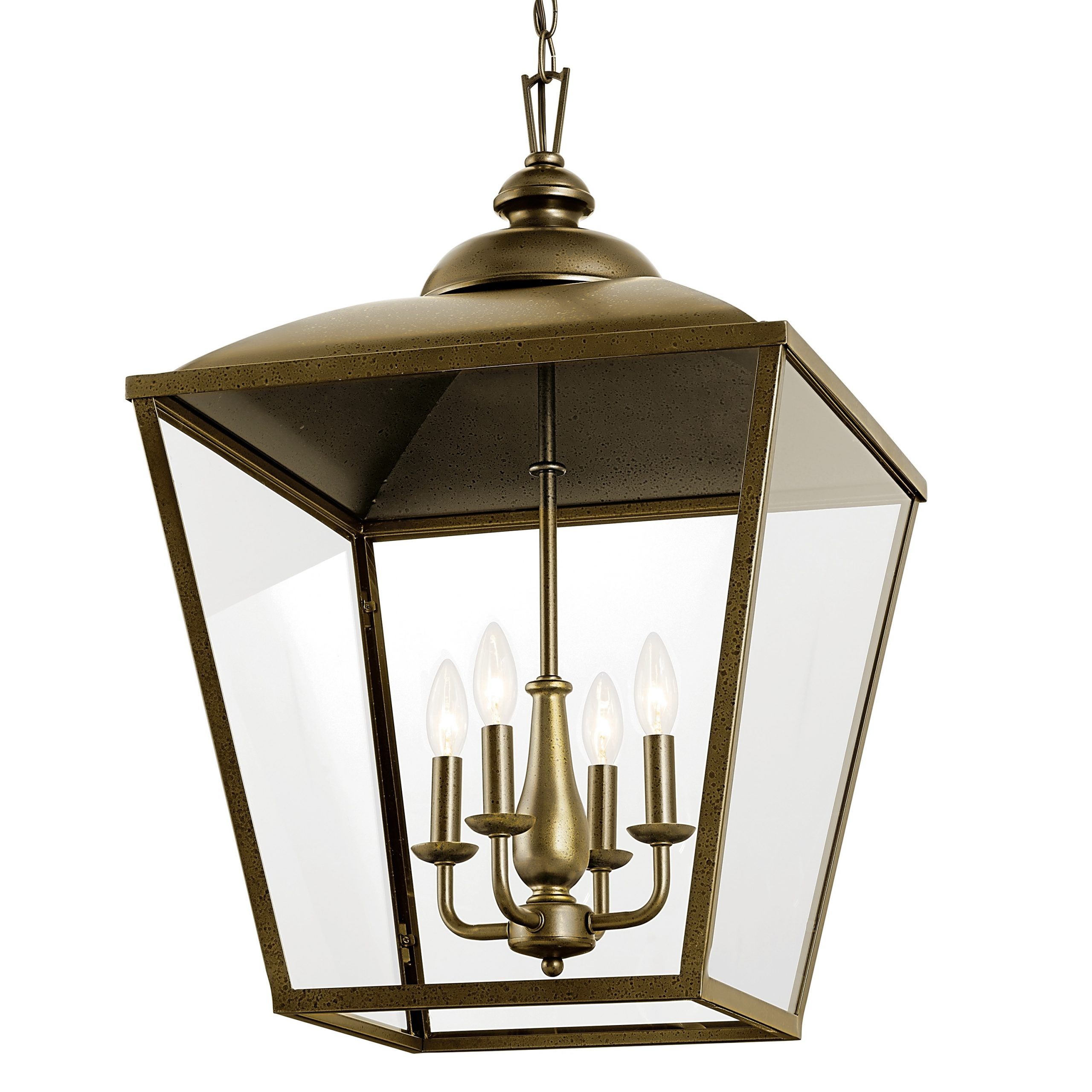 27 Inch Lantern Chandeliers Within Well Known Kichler Lighting Dame 27 Inch 4 Light Foyer Pendant Character Bronze With  Clear Glass – Overstock –  (View 1 of 10)